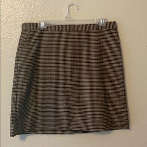 NEW banana republic brown & black checkered skirt